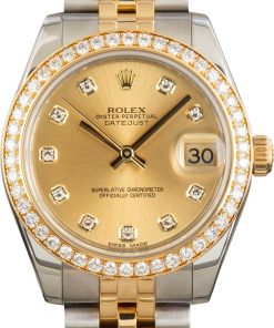 HandMade The Lady Rolex Datejust 31 Ref 178383 Champagne Diamond Dial