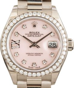 HandMade The Lady Datejust 279139 Pink Opal Diamond Dial