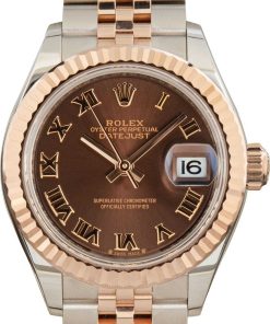 HandMade The Lady Rolex Datejust 28 Chocolate Dial 279171 Steel & Everose Gold