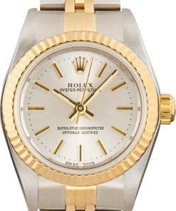 HandMade The Ladies Rolex Oyster Perpetual 76193 Silver Dial