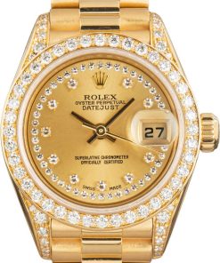 HandMade The Lady Rolex Datejust Yellow Gold 79158 Diamond Dial