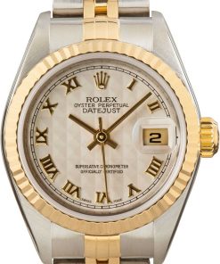 HandMade The Ladies Rolex Datejust 79173 Ivory Pyramid Roman Dial