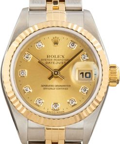 HandMade The Ladies Rolex Datejust ref 79173 Champagne Diamond Dial