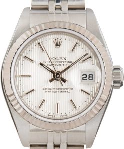 HandMade The Ladies Rolex Datejust 79174 Silver Tapestry Dial