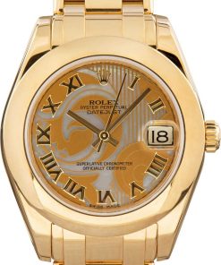 HandMade The Rolex Datejust Pearlmaster Ref 81208 18k Yellow Gold