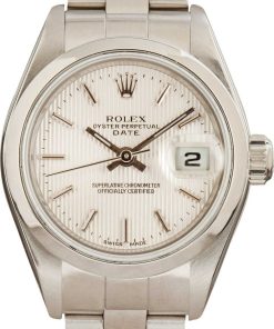 HandMade The Ladies Rolex Date 79160 Silver Tapestry Dial