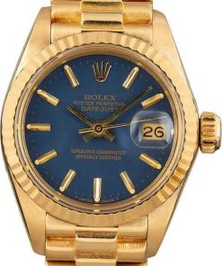HandMade The Ladies Rolex President 6917 Blue Dial