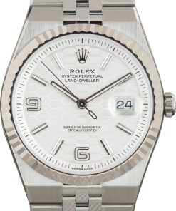 HandMade The Rolex Land-Dweller 40 Ref 127334 White Honeycomb Motif Dial