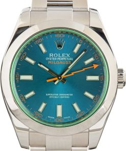 HandMade The Rolex Milgauss Green Crystal 116400GV Blue Dial