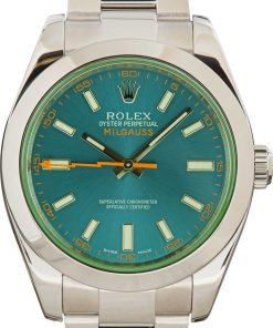 HandMade The Rolex Milgauss 116400GV Green Crystal Blue Dial