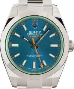 HandMade The Rolex Milgauss Ref 116400GV Green Crystal Blue Dial