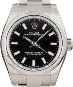HandMade The Ladies Rolex Oyster Perpetual 26 Ref 176200 Black Dial