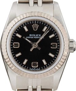 HandMade The Ladies Rolex Oyster Perpetual 76094 Black Dial