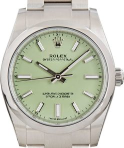 HandMade The Rolex Oyster Perpetual 34 Stainless Steel 124200 Pistachio Dial