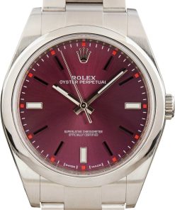 HandMade The Rolex Oyster Perpetual 39MM Ref 114300 Red Grape Dial