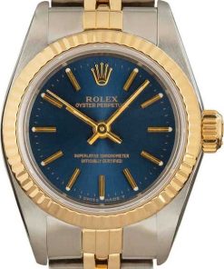 HandMade The Rolex Ladies Oyster Perpetual 67193 Blue Dial