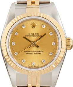 HandMade The Rolex Oyster Perpetual Ref 76193 Champagne Diamond Dial