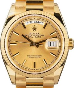 HandMade The Rolex President 128238 Champagne Index