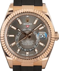 HandMade The Rolex Sky-Dweller 326235 18k Everose Gold on Oysterflex Strap
