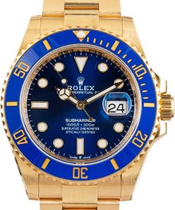 HandMade The Rolex Submariner 126618 18k Yellow Gold Blue Dial