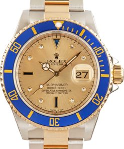 HandMade The Rolex Submariner ref 16613 Champagne Serti Dial