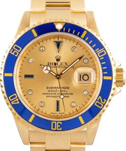 HandMade The Rolex Submariner 16618 Champagne Serti Dial