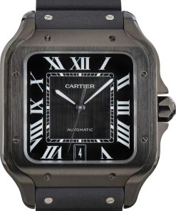 HandMade The Santos de Cartier WSSA0039 Large Black Steel Model