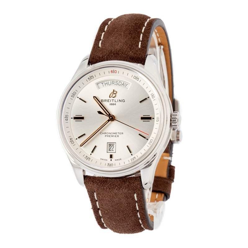 HandMade The Breitling Premier Automatic Day & Date 40 Silver Dial - Image 2