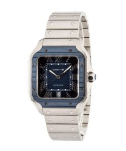 Alternative view of HandMade The Cartier Santos De Cartier Ref WSSA0048 Blue PVD Bezel