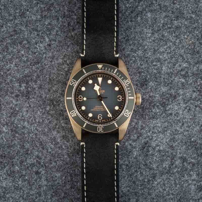 HandMade The Tudor Heritage Black Bay Bronze 79250BA Leather Strap - Image 6