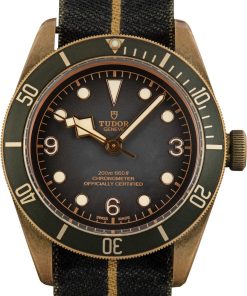 HandMade The Tudor Black Bay Bronze Ref 79250 Fabric Strap