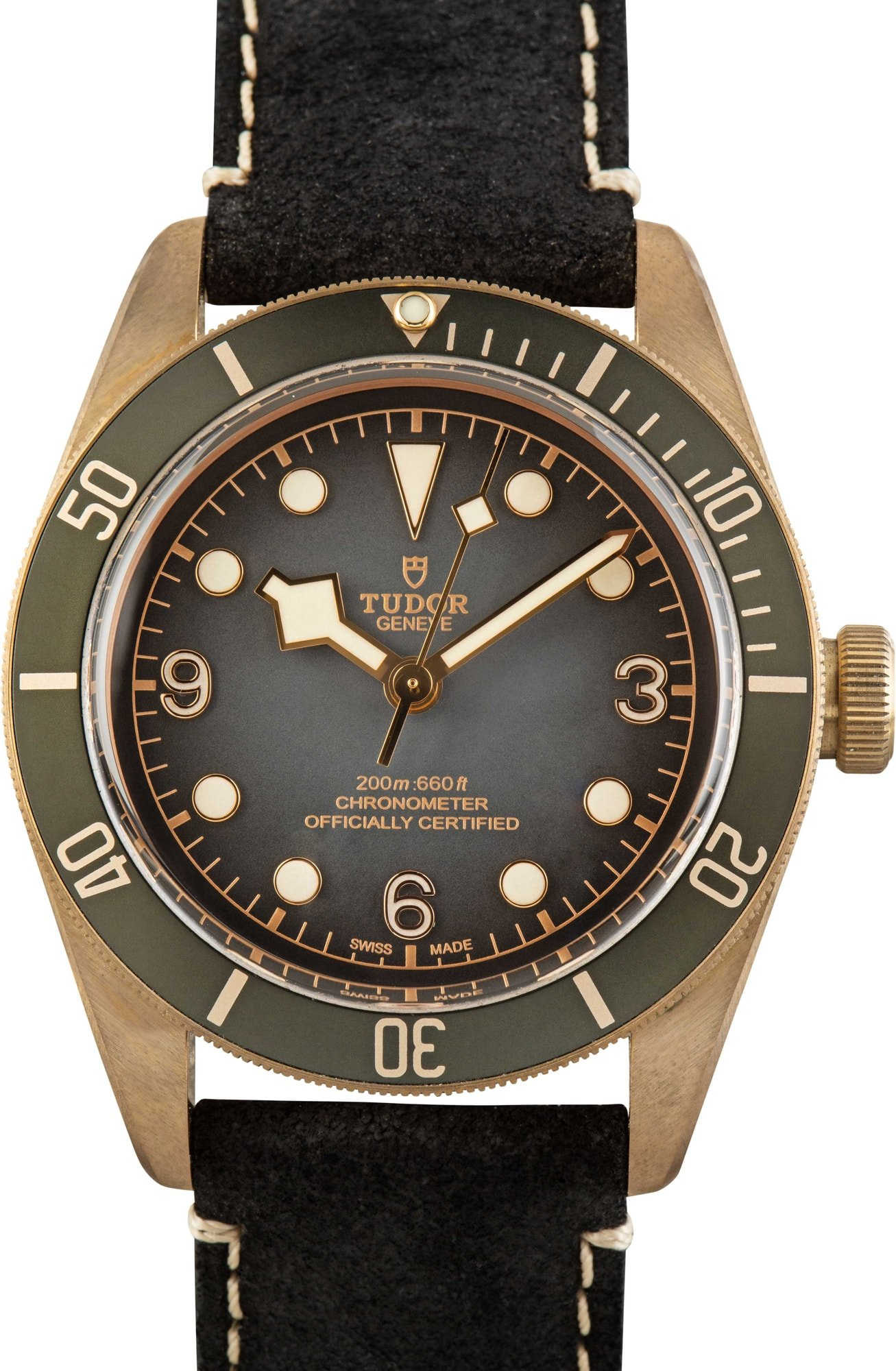 HandMade The Tudor Heritage Black Bay Bronze 79250BA Leather Strap