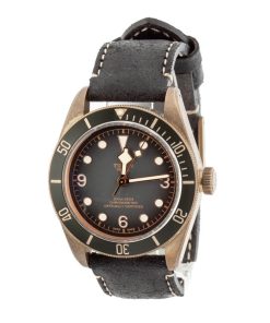 Alternative view of HandMade The Tudor Heritage Black Bay Bronze 79250B Leather Strap