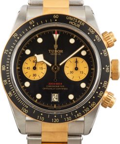 HandMade The Tudor Black Bay Chrono Steel & Gold Black Dial