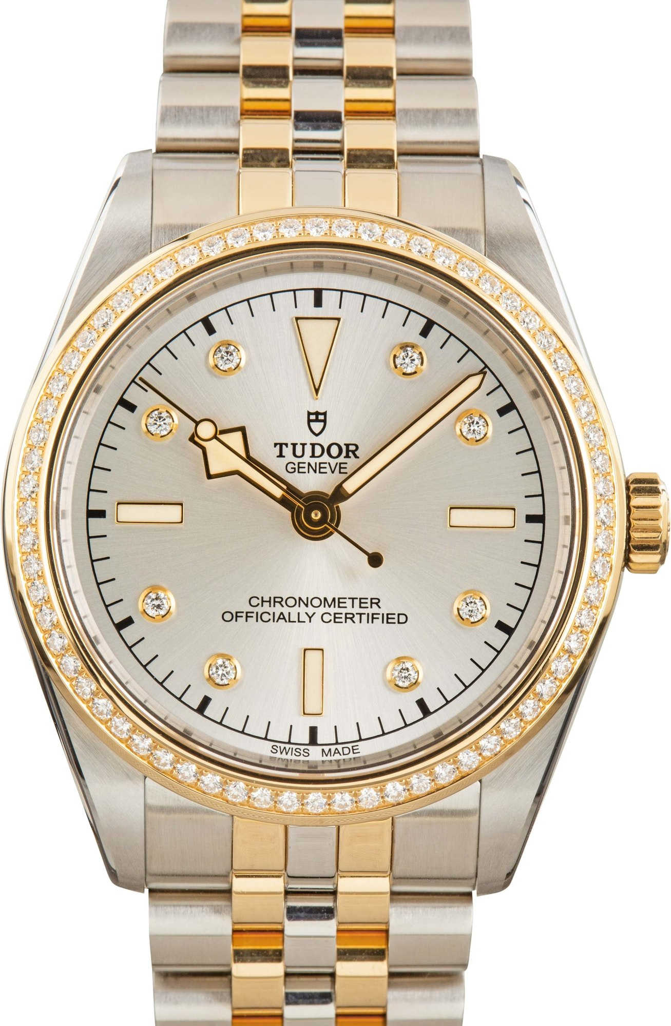 HandMade The Tudor Black Bay 39 ref 79673 Silver Diamond Dial