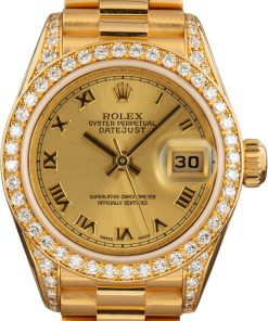 HandMade The Ladies Rolex President 79238 18k Yellow Gold