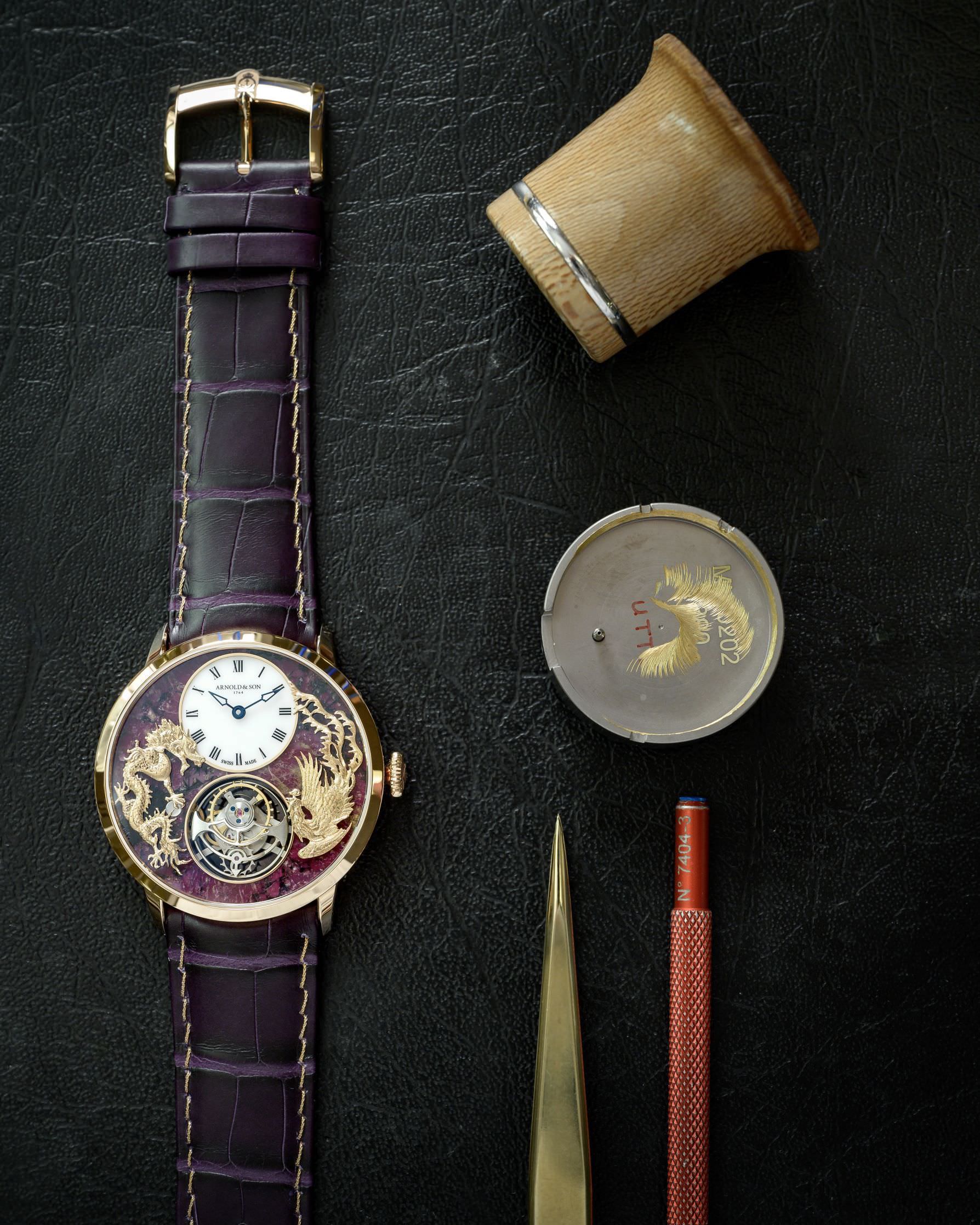 Ultrathin Tourbillon Red Gold Dragon & Phoenix Eudialyte - Image 4