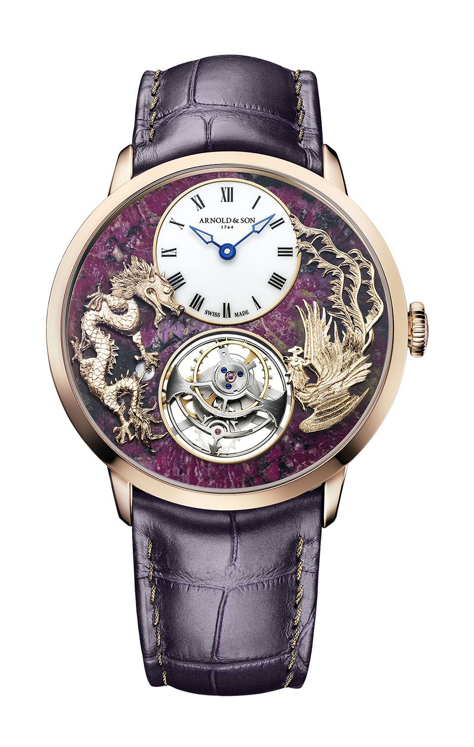 Ultrathin Tourbillon Red Gold Dragon & Phoenix Eudialyte