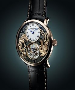 Alternative view of Ultrathin Tourbillon Red Gold Dragon & Phoenix Marcassite