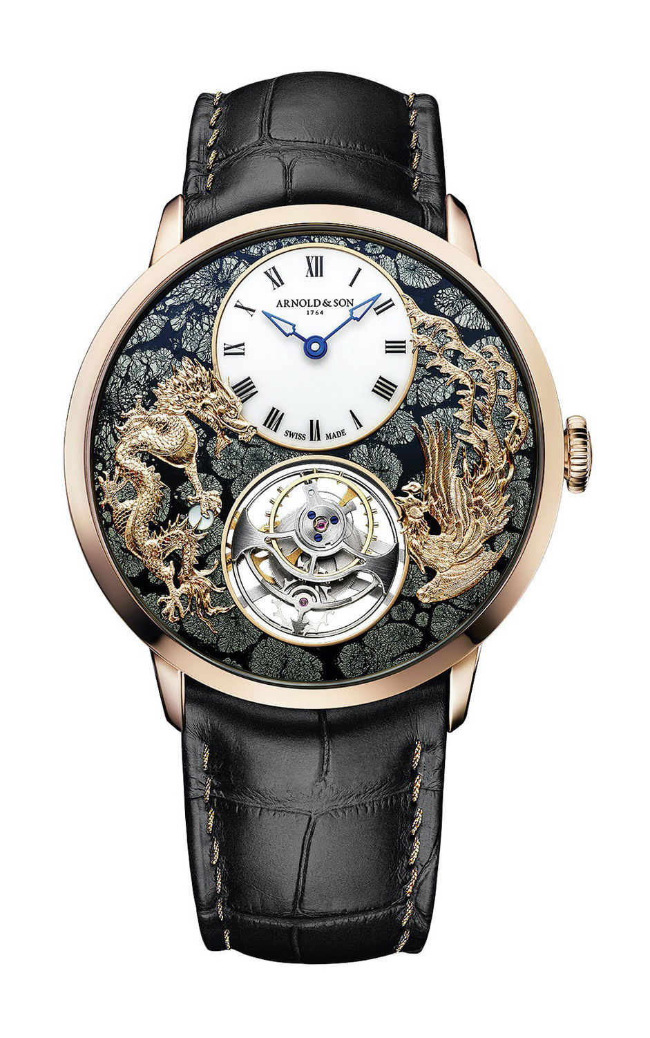 Ultrathin Tourbillon Red Gold Dragon & Phoenix Marcassite