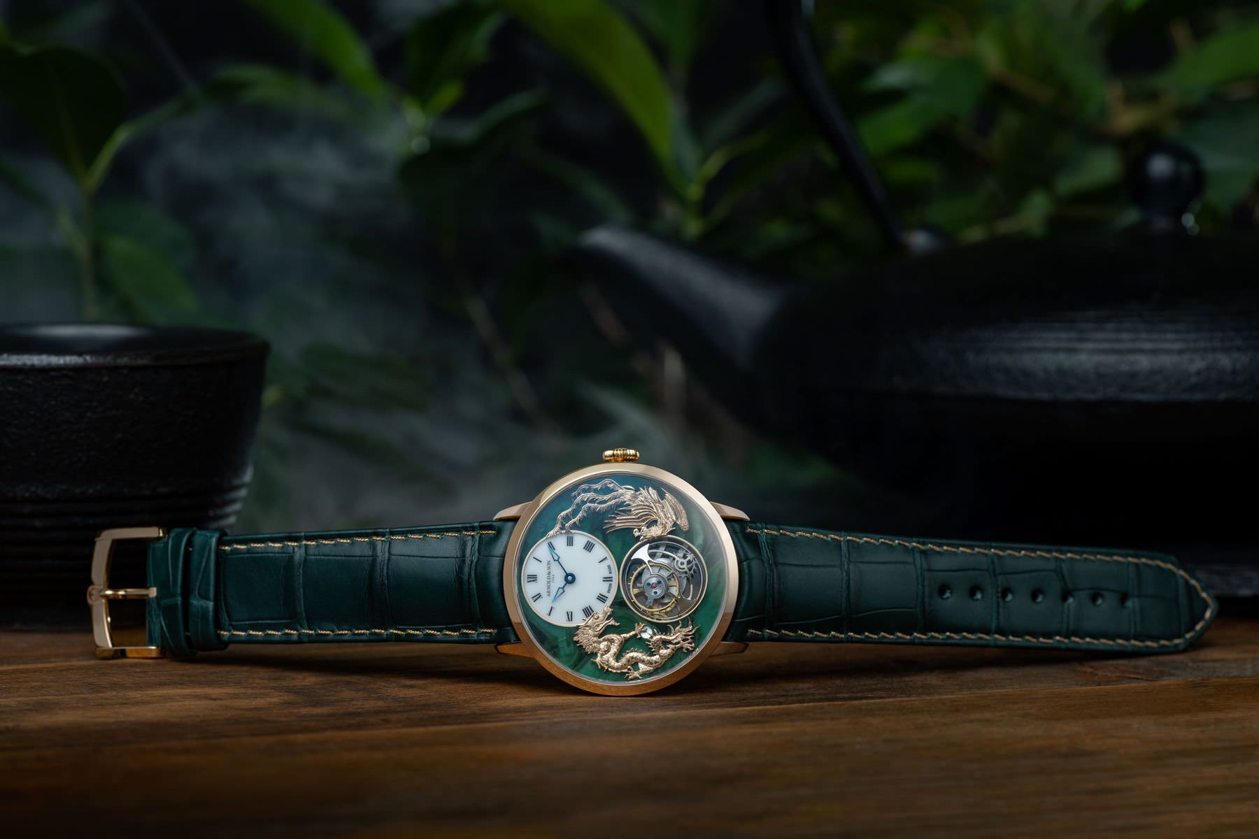 Ultrathin Tourbillon Red Gold Dragon & Phoenix Verdite - Image 2