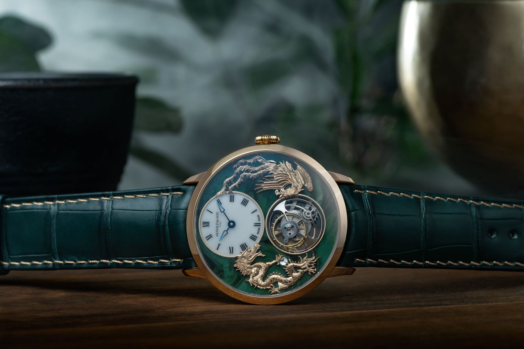 Ultrathin Tourbillon Red Gold Dragon & Phoenix Verdite - Image 3