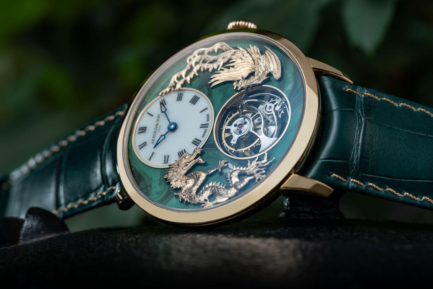 Ultrathin Tourbillon Red Gold Dragon & Phoenix Verdite - Image 4