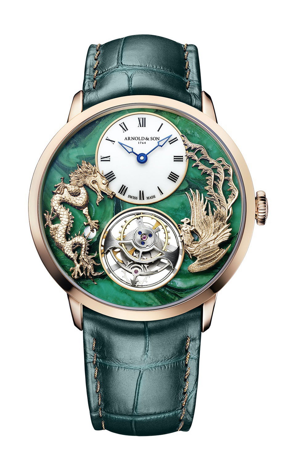 Ultrathin Tourbillon Red Gold Dragon & Phoenix Verdite