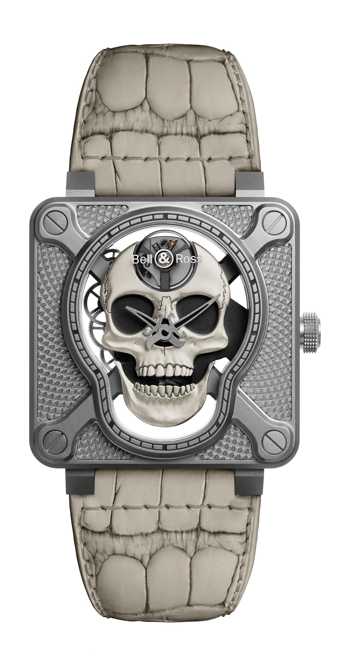BR 01 LAUGHING SKULL WHITE