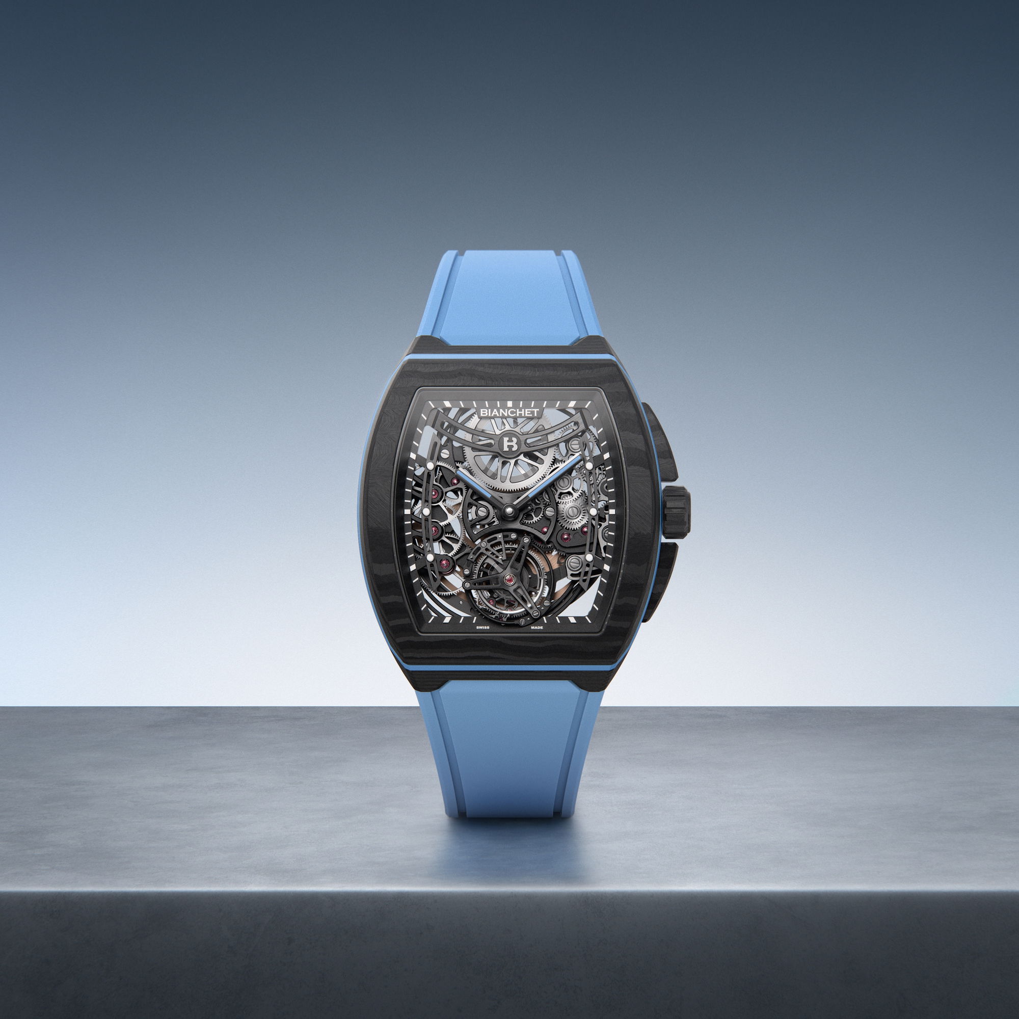 B 1.618 Flying Tourbillon UltraFino Carbon Skeleton Sky Blue - Image 5