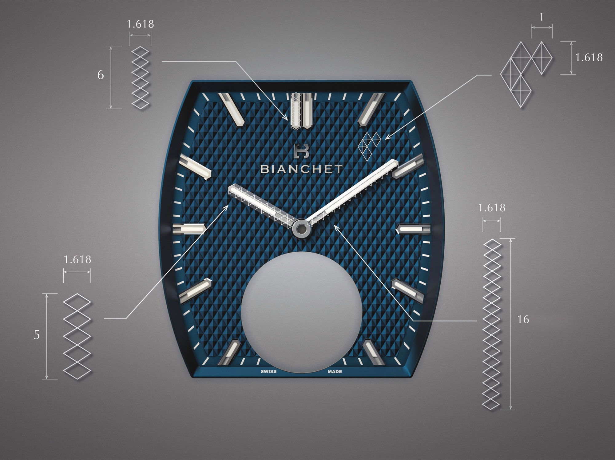 B 1.618 Flying Tourbillon UltraFino Titanium Dial Blue - Image 3