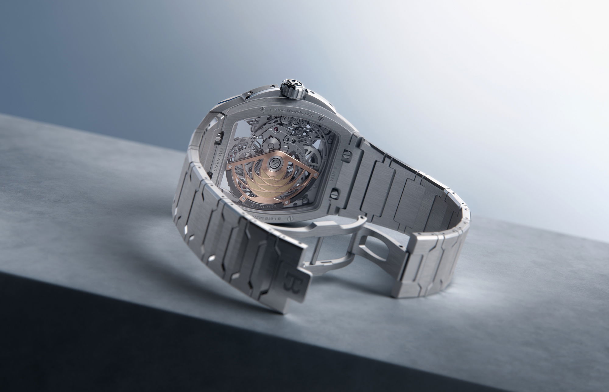 B 1.618 Flying Tourbillon UltraFino Titanium Skeleton Blue - Image 4