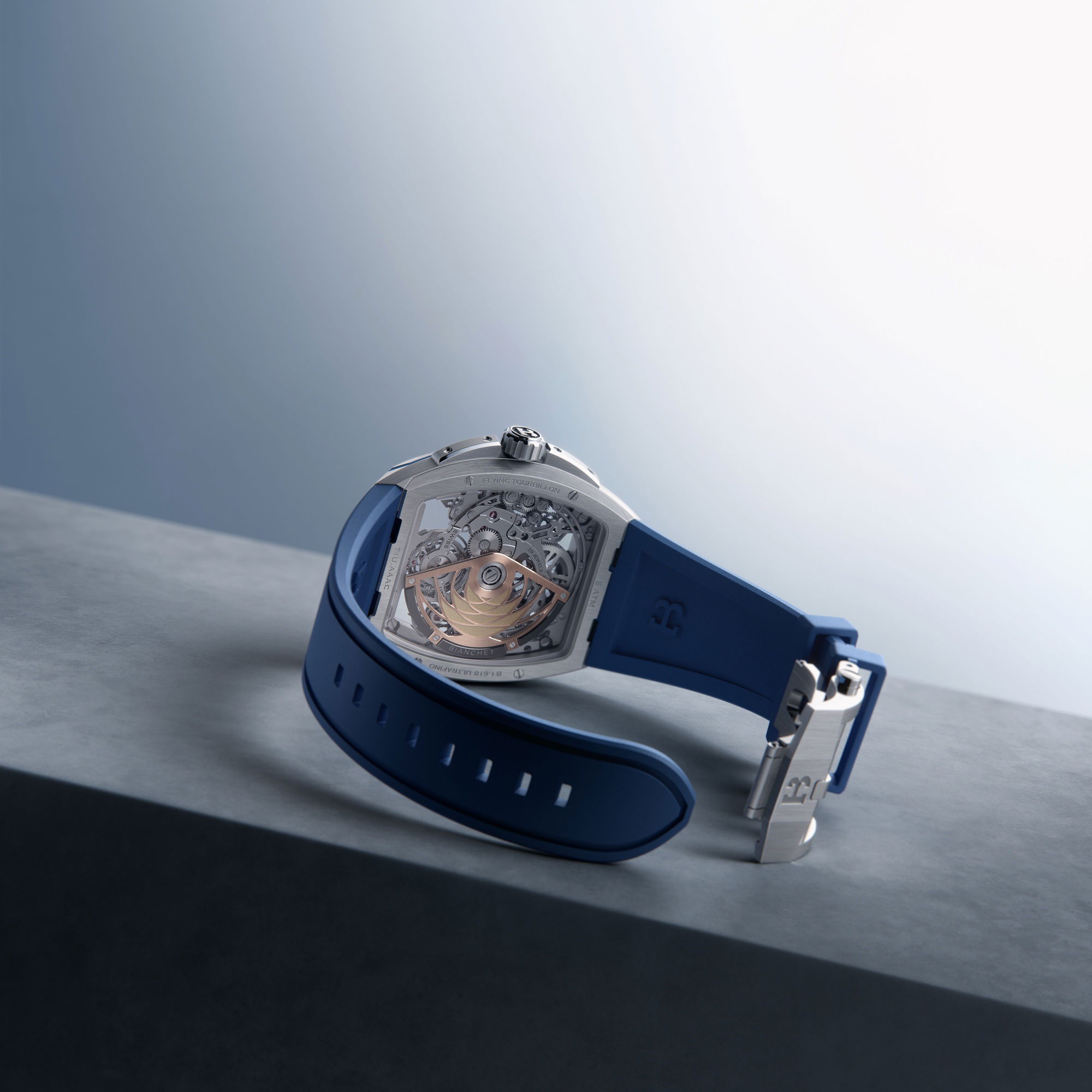 B 1.618 Flying Tourbillon UltraFino Titanium Skeleton Blue - Image 5