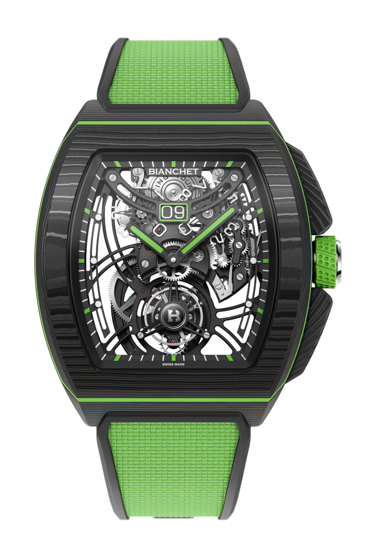 Flying Tourbillon Grande Date B1.618 Carbon Lime